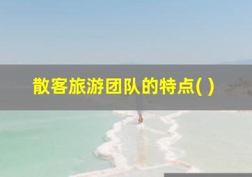 散客旅游团队的特点( )